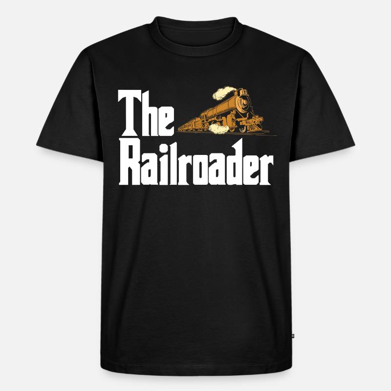 Eisenbahn - Männer Premium Bio T-Shirt - Schwarz
