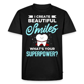 Dentiste Cadeau Dentist Dental Docteur Dents - T-shirt Premium bio Homme - noir - Devant - Nico (187cm)