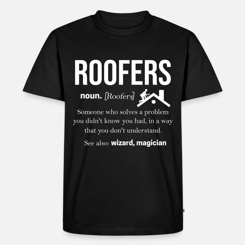 Dachdecker - Männer Premium Bio T-Shirt - Schwarz