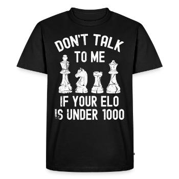 Jeu de plateau cadeau d’échecs Jeu d’échecs Échiquier - T-shirt Premium bio Homme - noir - Devant - Nico (187cm)