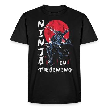Ninja - T-shirt Premium bio Homme - noir - Devant - Nico (187cm)