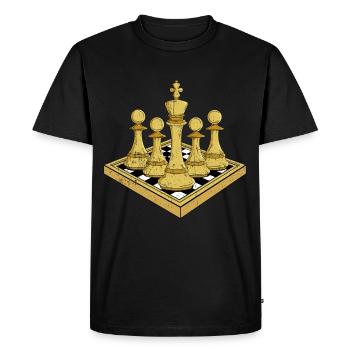 Jeu de plateau cadeau d’échecs Jeu d’échecs Échiquier - T-shirt Premium bio Homme - noir - Devant - Nico (187cm)