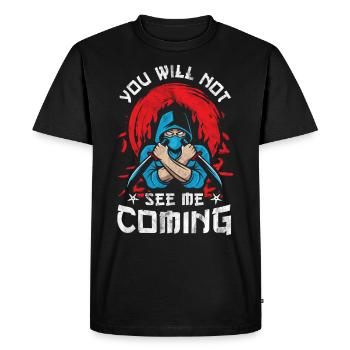 Ninja Ninjutsu Judo Katana Enfants Shuriken Guerrier - T-shirt Premium bio Homme - noir - Devant - Nico (187cm)