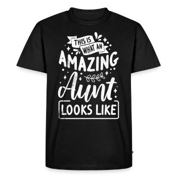 Tante Tante Neveu Nièce - T-shirt Premium bio Homme - noir - Devant - Nico (187cm)