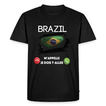 brésil - T-shirt Premium bio Homme - noir - Devant - Nico (187cm)