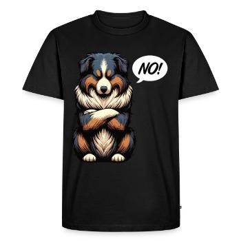 Pas de berger australien Aussie Propriétaire d’un Aussie - T-shirt Premium bio Homme - noir - Devant - Nico (187cm)