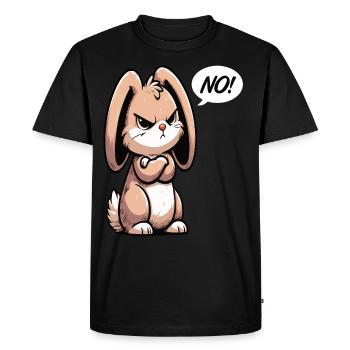 Pas de lapin lièvre lièvres heurtoir à longues oreilles mâle - T-shirt Premium bio Homme - noir - Devant - Nico (187cm)