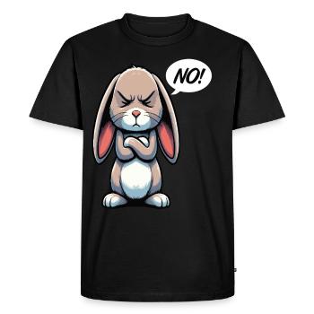 Pas de lapin lièvre lièvres heurtoir à longues oreilles mâle - T-shirt Premium bio Homme - noir - Devant - Nico (187cm)