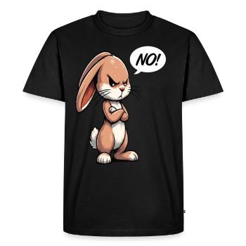 Pas de lapin lièvre lièvres heurtoir à longues oreilles mâle - T-shirt Premium bio Homme - noir - Devant - Nico (187cm)