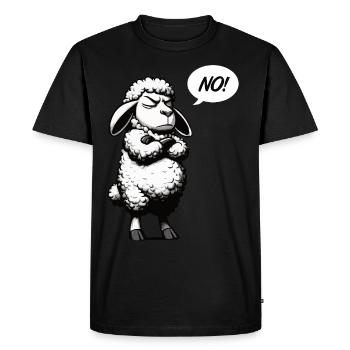 Pas de moutons, berger de moutons, éleveur de moutons, troupeau de moutons - T-shirt Premium bio Homme - noir - Devant - Nico (187cm)