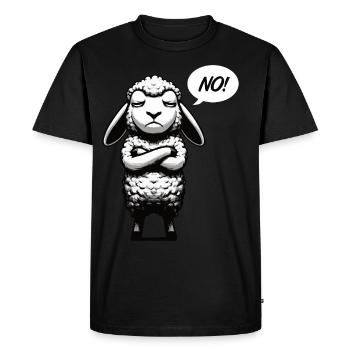 Pas de moutons, berger de moutons, éleveur de moutons, troupeau de moutons - T-shirt Premium bio Homme - noir - Devant - Nico (187cm)