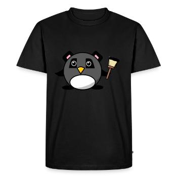 Penguin Painter Artist Penguin for Kids T-Shirt - Men's Premium Organic T-Shirt - black - Front - Nico (187cm)