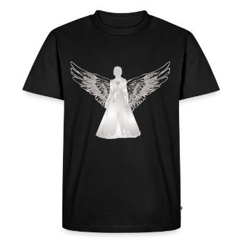 Ange Gardien Ange avec Cœur - T-shirt Premium bio Homme - noir - Devant - Nico (187cm)