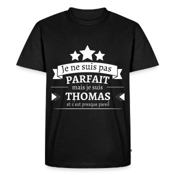 Thomas - Presque parfait - T-shirt Premium bio Homme - noir - Devant - Nico (187cm)