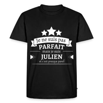 Julien - Presque parfait - T-shirt Premium bio Homme - noir - Devant - Nico (187cm)