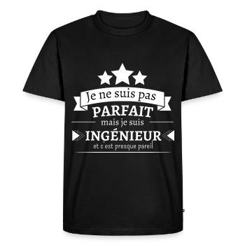 Ingénieur - Presque parfait - T-shirt Premium bio Homme - noir - Devant - Nico (187cm)