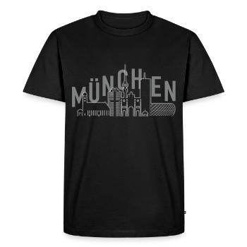 T-shirt Munich Skyline - T-shirt Premium bio Homme - noir - Devant - Nico (187cm)