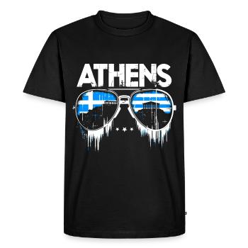 Athens, Greece Sunglasses Design - Men's Premium Organic T-Shirt - black - Front - Nico (187cm)