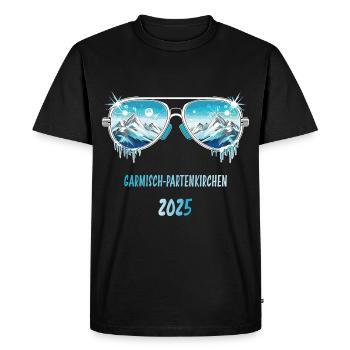 GARMISCH PARTENKIRCHEN 2025 - T-shirt Premium bio Homme - noir - Devant - Nico (187cm)