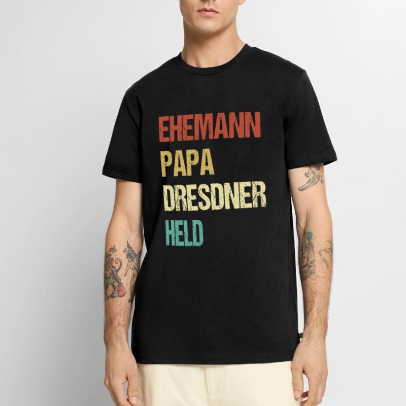 Dresdner Papa Ehemann Held Männer Premium Bio T-Shirt