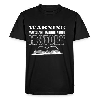 Talk about history Librarian Gift - Men's Premium Organic T-Shirt - black - Front - Nico (187cm)
