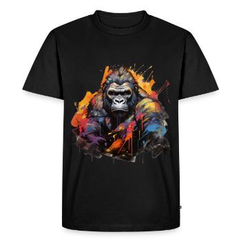 Stoic Gorilla. Graffiti-style wisdom. - Men's Premium Organic T-Shirt - black - Front - Nico (187cm)