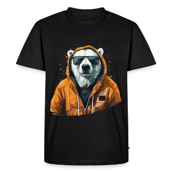 Street style bear | Polar Bear Lovers - Men's Premium Organic T-Shirt - black - Front - Nico (187cm)