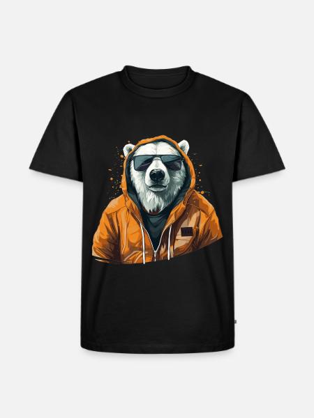 Streetstyle-Bär | Eisbären-Liebhaber - Männer Premium Bio T-Shirt - Schwarz