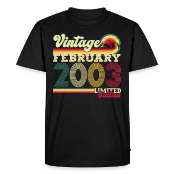 Année 2003 Février 20e anniversaire cadeau homme - T-shirt Premium bio Homme - noir - Devant - Nico (187cm)