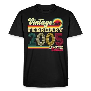 Année 2005 Février 18e anniversaire Cadeau homme - T-shirt Premium bio Homme - noir - Devant - Nico (187cm)