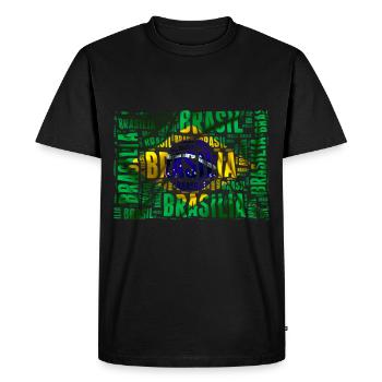 Drapeau brésilien Brasilia Cool Art brésilien - T-shirt Premium bio Homme - noir - Devant - Nico (187cm)