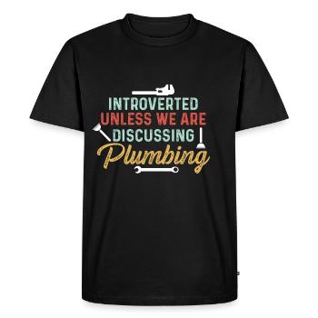 Introverted Introvert Gift - Men's Premium Organic T-Shirt - black - Front - Nico (187cm)