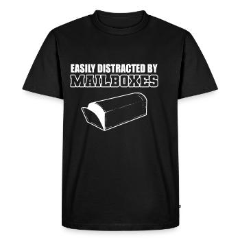 Distrait par les boîtes aux lettres Clerk Gift - T-shirt Premium bio Homme - noir - Devant - Nico (187cm)