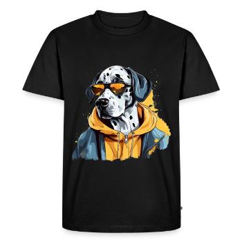 Croquis du héros | Pompier dalmatien - T-shirt Premium bio Homme - noir - Devant - Nico (187cm)