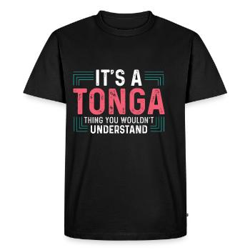Un cadeau de personne patriotique Tonga Thing - T-shirt Premium bio Homme - noir - Devant - Nico (187cm)