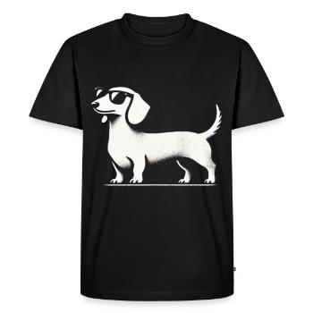Dachshund with Sunglasses Dachshund Silhouette Dog - Men's Premium Organic T-Shirt - black - Front - Nico (187cm)
