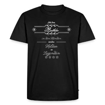 Bachelor Degree Degree Student Uni University - Men's Premium Organic T-Shirt - black - Front - Nico (187cm)