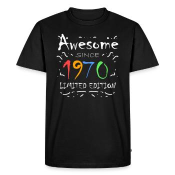 1970 - Men's Premium Organic T-Shirt - black - Front - Nico (187cm)