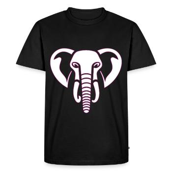 Elephant Majesty: elephant's head print, pink - Men's Premium Organic T-Shirt - black - Front - Nico (187cm)