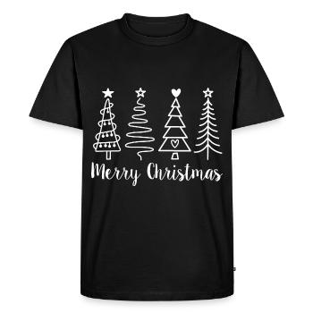 Joyeux Noël Beau sapin de Noël - T-shirt Premium bio Homme - noir - Devant - Nico (187cm)