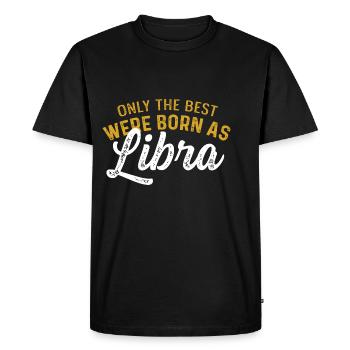 Born as Libra Intelligent Person Gift - Men's Premium Organic T-Shirt - black - Front - Nico (187cm)
