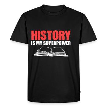 Is my superpower historiographer poison - Men's Premium Organic T-Shirt - black - Front - Nico (187cm)