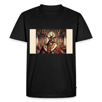 Cerf majestueux - T-shirt Premium bio Homme - noir - Devant - Nico (187cm)