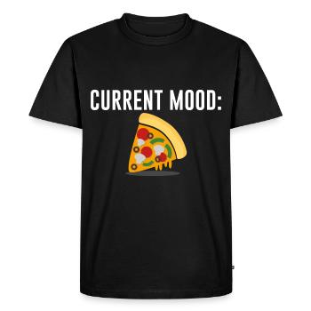 Current Mood Pizza - bright design - Men's Premium Organic T-Shirt - black - Front - Nico (187cm)