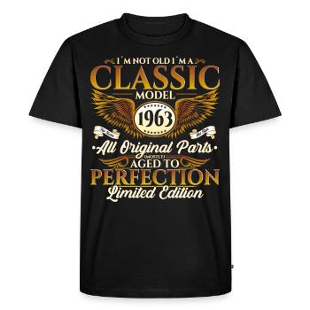 Born in 1963 Classic Birthday Gift Men - Men's Premium Organic T-Shirt - black - Front - Nico (187cm)