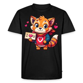 Message d’amour porteur d’animal - T-shirt Premium bio Homme - noir - Devant - Nico (187cm)