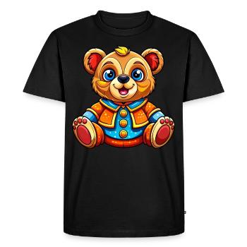 Cute Teddy - Men's Premium Organic T-Shirt - black - Front - Nico (187cm)