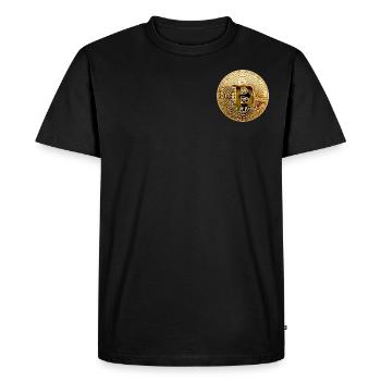 Bitcoin Currency - Men's Premium Organic T-Shirt - black - Front - Nico (187cm)