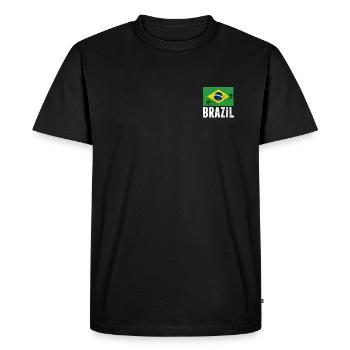 Drapeau du Brésil Drapeau du Brésil Vintage - T-shirt Premium bio Homme - noir - Devant - Nico (187cm)
