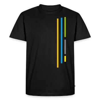Style Stripes - COLORS Lines / Sporty - Men's Premium Organic T-Shirt - black - Front - Nico (187cm)